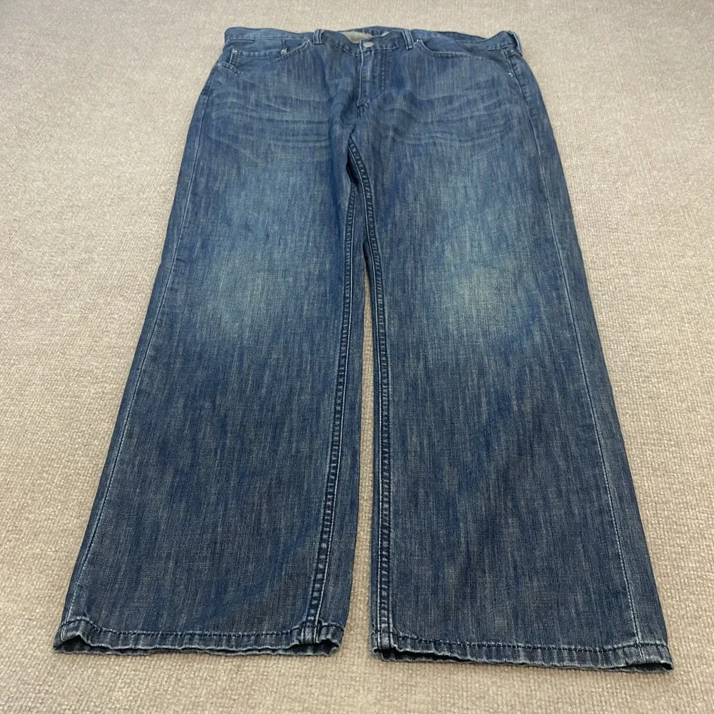Levis 559 Jeans Mens 38 Fits 39x30 Blue Baggy Relaxed Wide Leg Distressed Denim